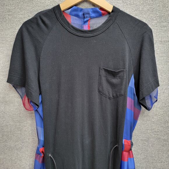 SACAI PLAID COTTON JERSEY MIDI DRESS, SIZE ??? - Picture 4 of 10